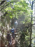 Treppe zum Gipfel des Chamben